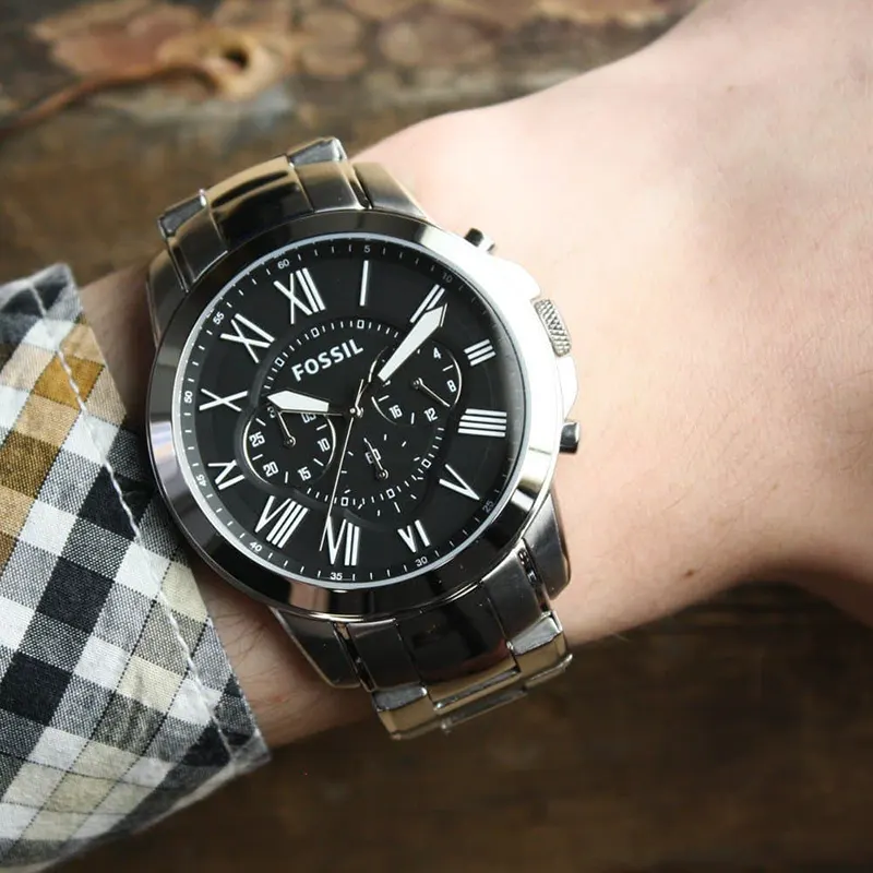 Fossil Grant Chronograph Black Dial Men's Watch | FS4736